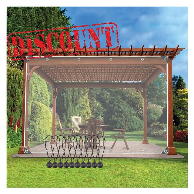 AWSAD Outdoor Patio Garden Heavy-Duty Tarpaulin 0.6mm Thick Vinyl Curtain Waterproof Curtain