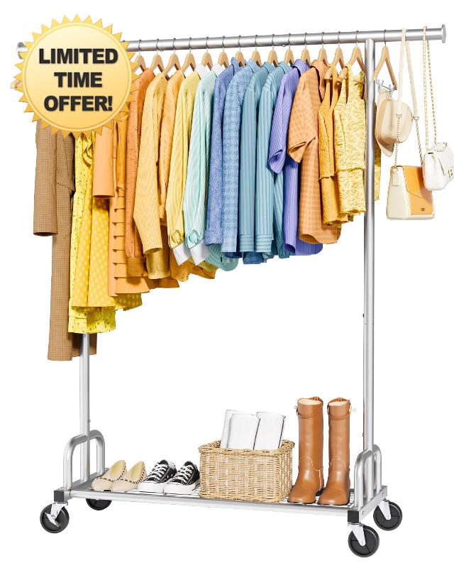 Sakugi Clothes Rail – Heavy Duty Clothes Rack with Wide Fixed Rod