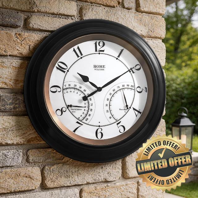 Pytha Sight 24 Inch Garden Clocks Outdoor Waterproof