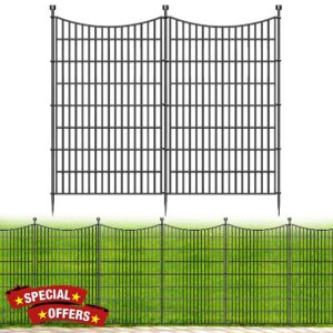 5 Panels No Dig Garden Fence – 122 cm (H) X 360 cm (L) Outdoor Decorative Tall Dog Fence for Yard