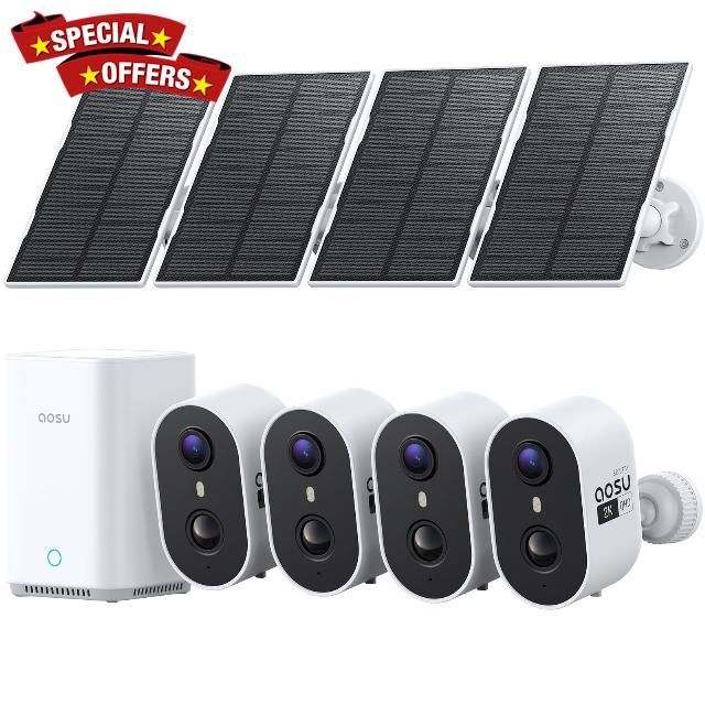 aosu 2K Solar Security Cameras Wireless Outdoor