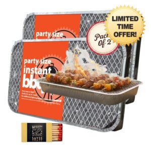 Extra Large(XL) Disposable Instant All In One Barbecue (BBQ) Trays (Pack Of 2) | Perfect For Outdoor Events
