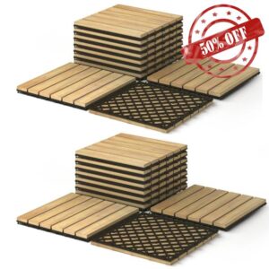 TANGZON Acacia Wood Deck Tiles