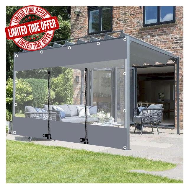 Plastic Transparent Curtain With Zip for Pergola