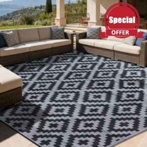 SAND MINE Waterproof Outdoor Rug 8x8 ft