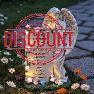 lifemet Solar Angel Garden Statue Ornaments Outdoor - Memorial Angel Figurine with LED Lights