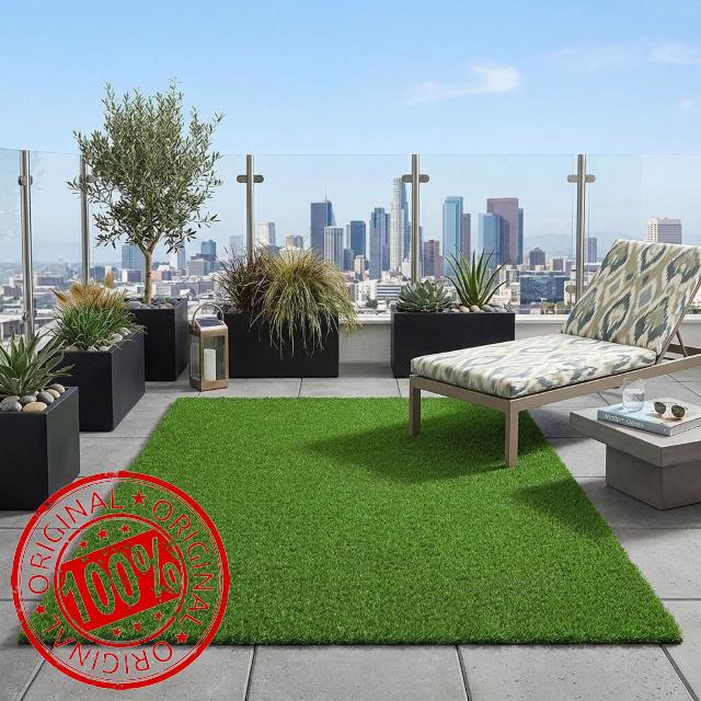 Artificial Grass Rug Outdoor Fake Grass Carpet 1.2 x 1.6m Waterproof UV Resistant Hard Wearing Turf Mat for Garden Patio Balcony Terrace Picnic Areas
