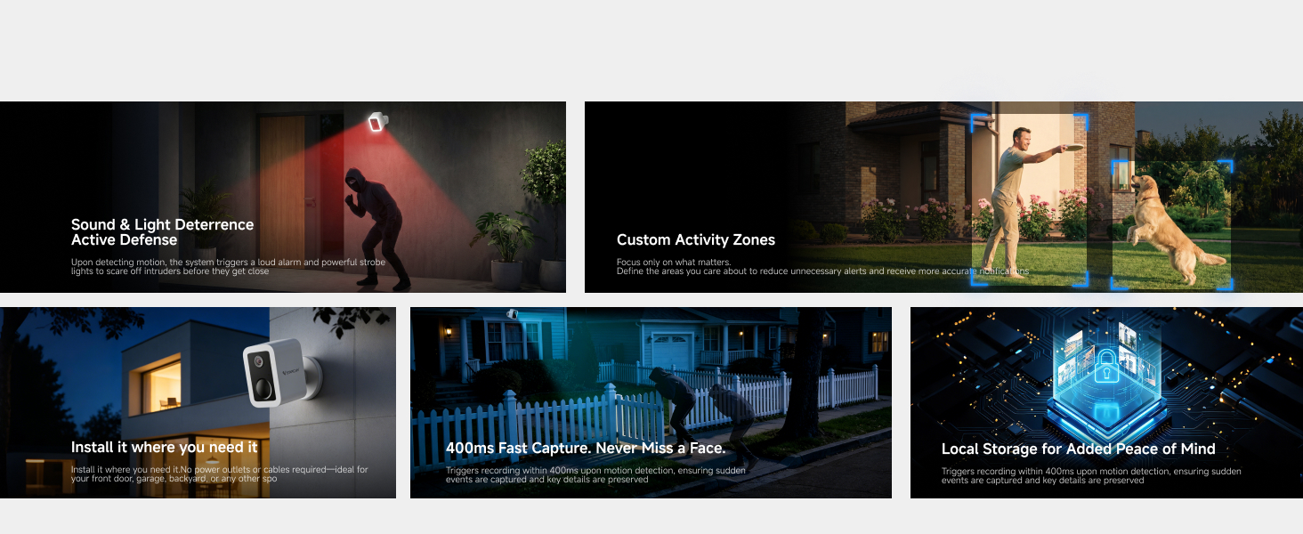 Series of video stills or screenshots showing different dimly lit interior scenes with atmospheric lighting and camera movements.