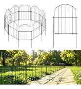 No Dig Decorative Garden Fence, 101cm H x 71cm W (10 Panels, Total Length 7.1m) Rustproof Metal F...