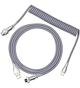 EPOMAKER MIX Type C Coiled Cable 1.8m, Type-C To USB A, TPU Mechanical Keyboard Cable with Detach...