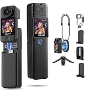 SJCAM C400 4K Content Creator Camera,64GB Card,7H Power|2.29'' Touch Screen Handheld Video Camera...