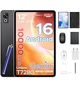 Luzglo P12 Tablet 12 Inch, Tablet Android 16, Gemini AI, 48GB RAM+128GB ROM/2TB TF, IPS 2.4K 120H...