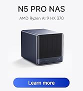 Text reads 'M1 Pro' and 'Intel Ultra 5 125H' and 'Learn more'. White compact desktop computer with ports displayed, blue call-to-action button below.