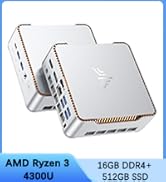 Text reads 'AMD Ryzen 4' and '8GB DDR4+ 256GB SSD'. Computer component specifications displayed in blue and white boxes.