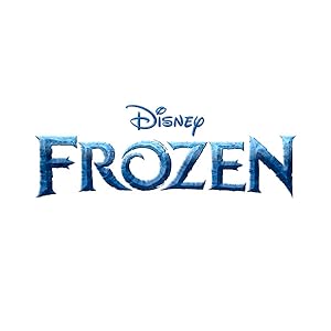 White container pouring glittery powder or snow-like substance next to small Elsa figurine from Frozen.