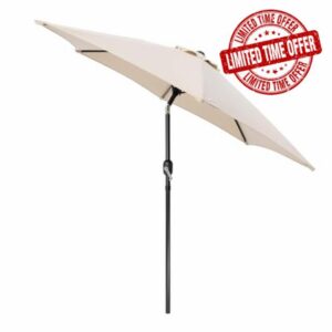 Harbour Housewares Tilting Garden Parasol - Crank Handle Patio Umbrella