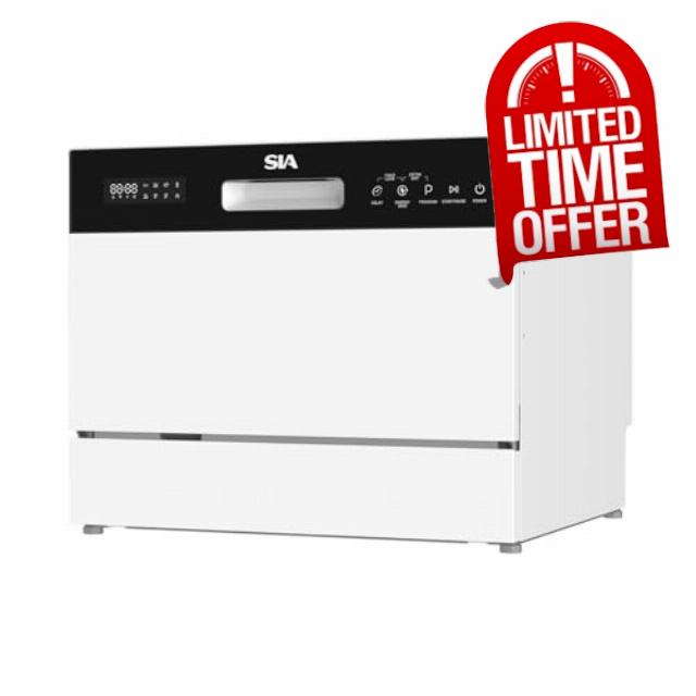 SIA TTD6WH White Table Top Mini Dishwasher