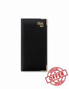 Letts of London Lexicon Slim vertical (landscape) week to view with appointments 2027 diary - Black 27-TL3SBK