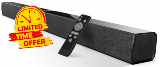 Soundbar for TV，80W 2-in-1 Detachable Sound Bar with 3 EQ Modes& Auto Volume Boost
