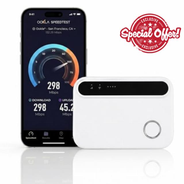 5G WiFi 6 Unlocked Portable MiFi Hotspot Router with Nano SIM Slot