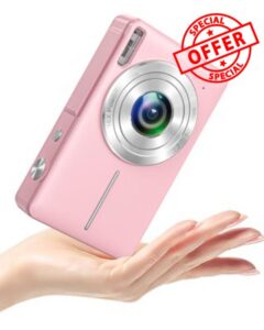 Digital Camera 1080P FHD 44MP Compact Digital Camera with 2.5" Screen 16X Zoom Anti-Shake Cheap Digital Camera Portable Small Digital Camera for Kids Teenagers Seniors Beginners Pink