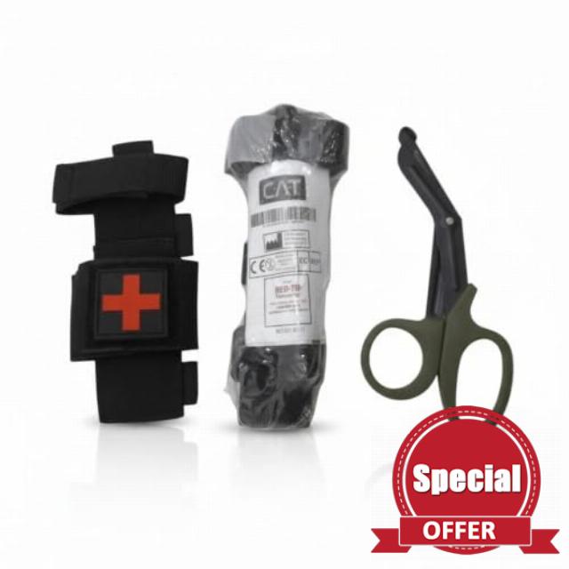 CAT Gen 7 Tourniquet Kit with Medical Scissors & Tactical Pouch | Emergency First Aid Tourniquet Set | MOLLE Medical Holder for Outdoor Field Gear Training Equipme
