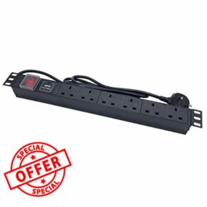6 Way 19'' Rack Mount PDU 13A Switched Power distribution Unit