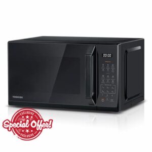 TOSHIBA Black Mirror Microwave 20Liter 800W Digital Solo Small Microwave With 11 Power Levels