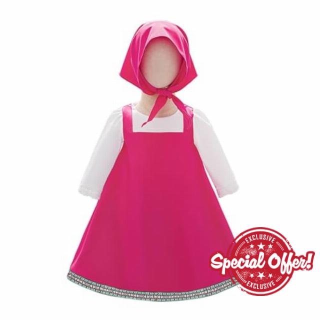 Lito Angels Baby Girls Sarafan Costume Folk Outfit with Kerchief for Kids Birthday Party Halloween Dress Up