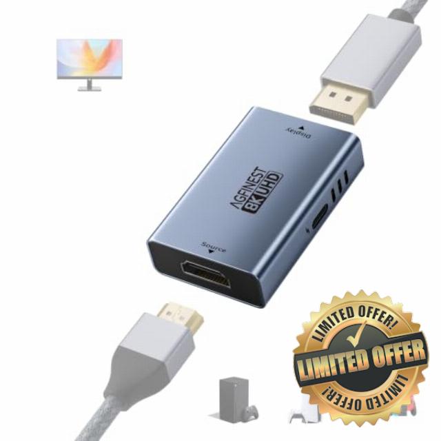 Active HDMI to DisplayPort Adapter - 8K@60Hz 4K@120Hz 2K@240Hz