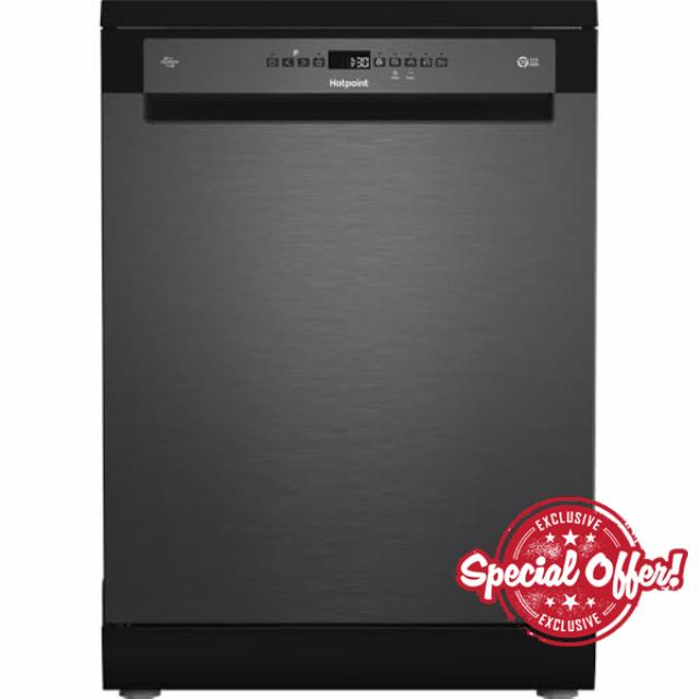 Hotpoint Standard Dishwasher - Black Steel - B Rated           [Energy Class B]