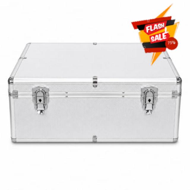 DJ Flight Case Aluminium Style CD DVD Blu-ray Storage Box 500 Disc with Hanging Sleeves