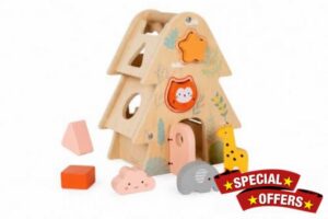 Wooden Montessori Animal Tree House Shape Sorter for Toddlers 12+ Months | Educational Toy | Fine Motor Skills | Shape Matching | Wooden Learning Toy