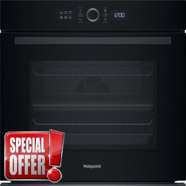 Hotpoint Class 4 HOI4S8PM0BUK Built In Electric Single Oven with Pyrolytic Cleaning - Black - A+ Rated           [Energy Class A+]