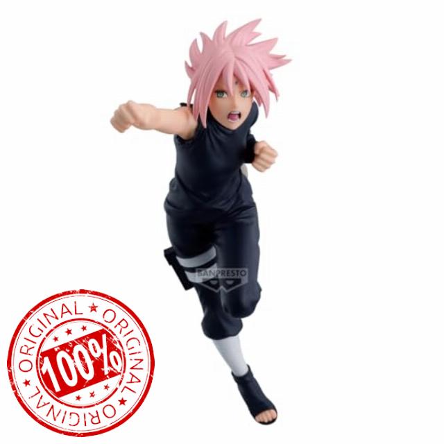 Banpresto Vibration Stars Sakura Haruno | Naruto Shippuden Figure | 14cm PVC Statue | Official Banpresto Collectible | Dynamic Action Pose | Non‑Articulated Display Model
