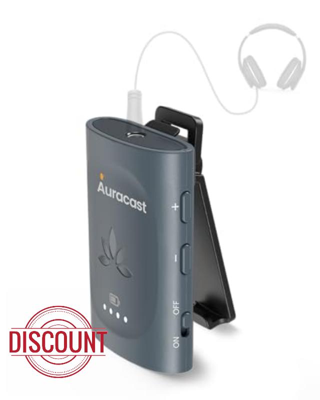 Venucast AuraClip – Auracast Receiver with 3.5mm AUX Output | Works with any Auracast Transmitter