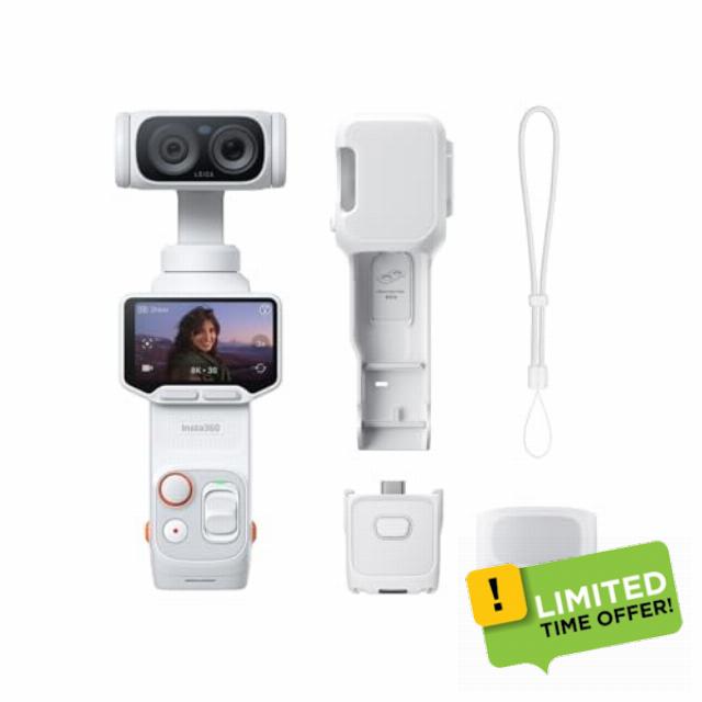 Insta360 Luna Ultra Stellar White - 8K Vlogging Camera with Dual Leica Lenses