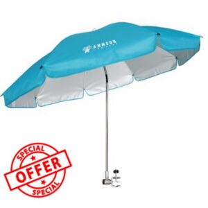 AMMSUN Chair Umbrella with Universal Clamp Adjustable 47 inches and 360° Swivel & UPF 50+ Protection Portable Sun Umbrella