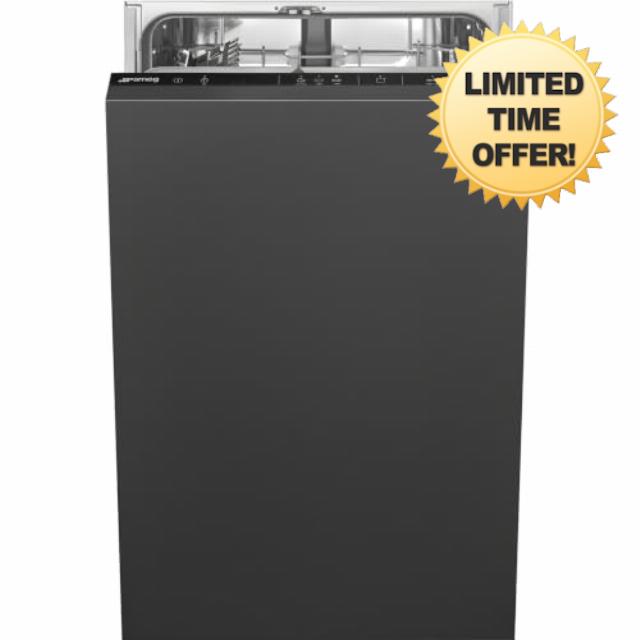 Smeg DI4522D - Black Fully Integrated Slimline Dishwasher - 9 Place Settings - D Energy           [Energy Class D]
