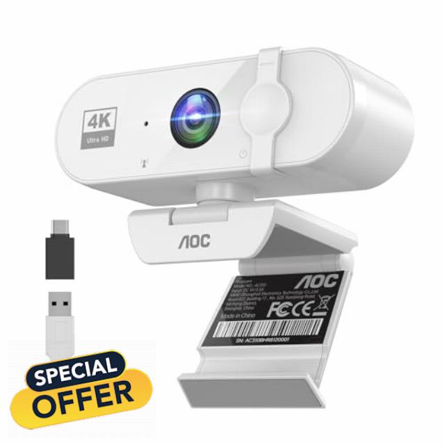 AOC Webcam for PC with Microphone