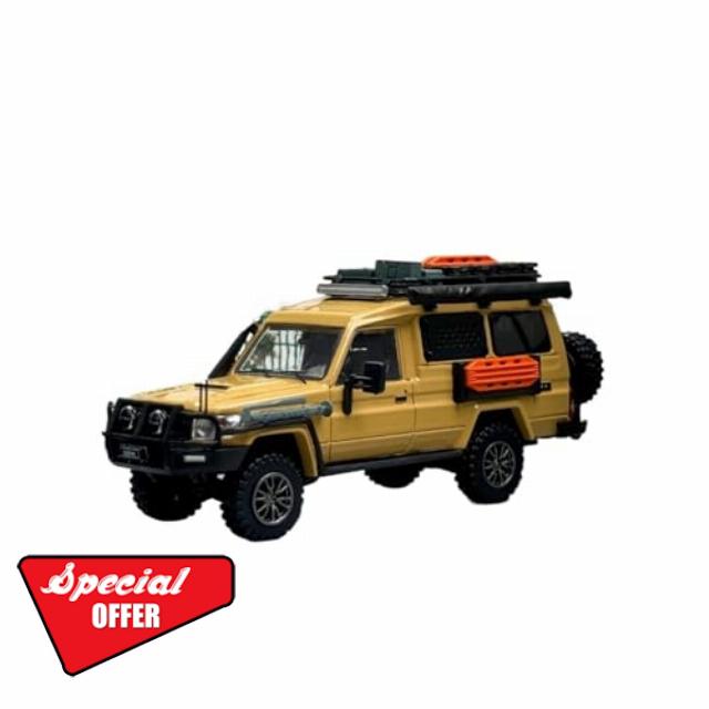 Metal Scale Replica 1 64 For Land Cruiser Landcruiser J70 LC78 Off-Road Modified Car Model Hobby Collectible Hobbies Vehicles Games Set(Yellow)