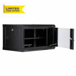 Aptliton Compact 6U Network Cabinet Rack – Wall Mount – Locking Glass Door