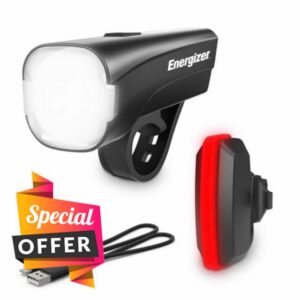 Energizer Bike Lights Front and Back Rechargeable 100 Lumens Set