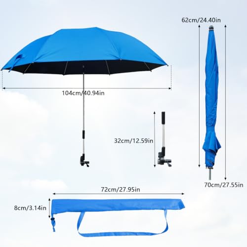 UPF 50+ UV Black Coating Sun Umbrella for Garden Chair