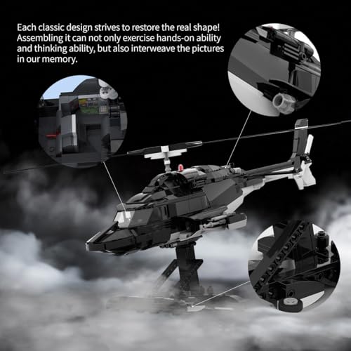 DIY Assembly Military Helicopters Building Bricks Set for Adults