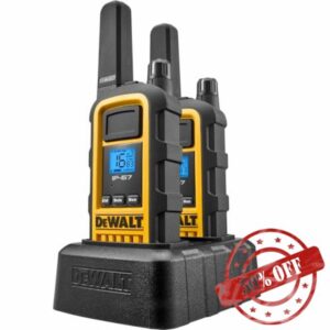 DeWALT Long Range Walkie Talkies for Adults - Professional Rechargeable Walkie Talkies with Charging Dock