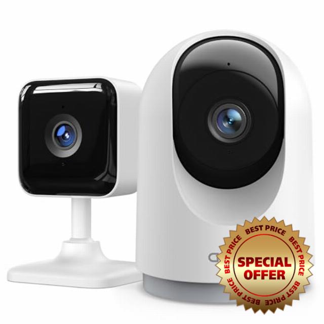 GNCC 2K Indoor Camera 2-Pack: CCTV Camera Security Camera Indoor with Night Vision