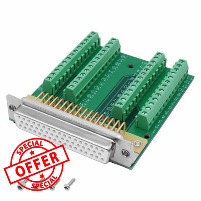 XMSJSIY DB50 Solderless Connector Serial Adapters DB50 D-SUB 50 Pin Female Breakout Board Terminal Block Adapter for PLC CNC Industrial Control Signal Testing