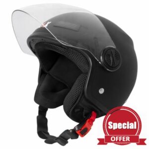 Zorax ZOR-609 Matt Black XXL (63-64cm) Open Face Helmet Scooter Motorbike Motorcycle Crash Ece 2206