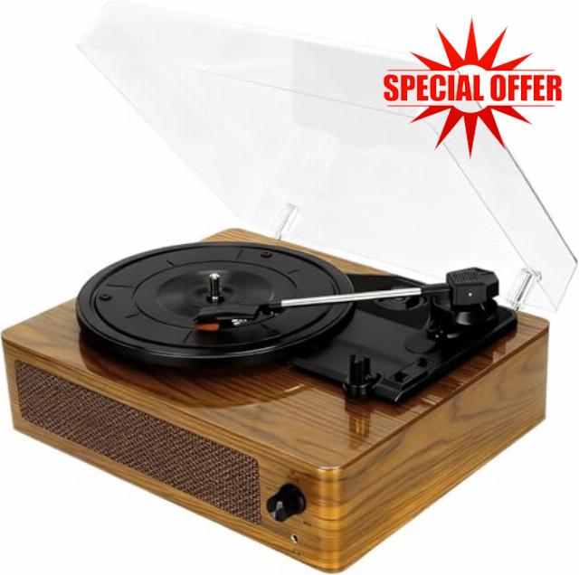 Brivona Vintage Vinyl Record Player 2026 (1pcs)